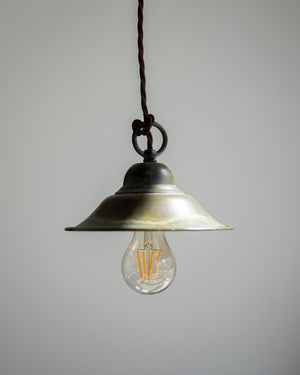 Aged iron small pendant light