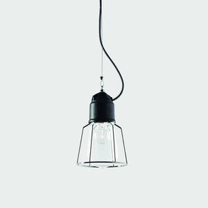 Italian Caged Glass Pendant Light