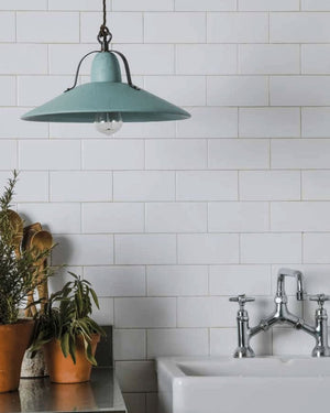 Italian Ceramic Pendant Light In a farmhouse style kitchen