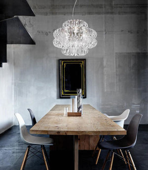 Italian Chain-Link Glass Chandelier | Medium | Lighting Collective