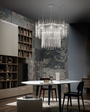 Italian Glass Rod Circular Chandelier - Lighting Collective