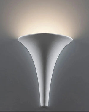 Italian Made White Ceramic Cone Plaster Wall Light - Lighting Collective