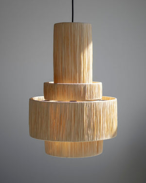 Layered Woven Raffia Pendant | Ex Display | SALE - Lighting Collective