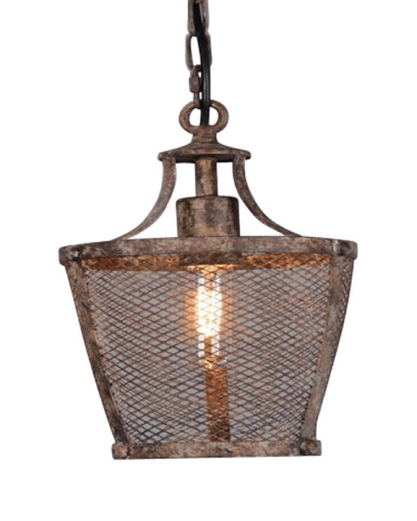 Rustic Metal Mesh Pendant