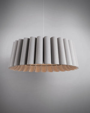 Acoustic Curved Wooden Pendant | Small | Grey Oak
