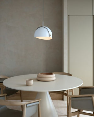 Adjustable Matte Metal Dome Pendant | White