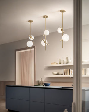 Adjustable Rod Vertical Orb Pendant | 2 Light