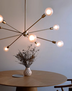 Adjustable Solid Brass Contemporary Chandelier | Old Brass Gloss | Lighting Collective