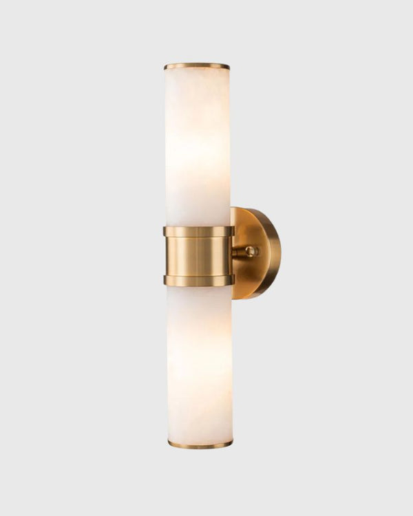 Alabaster and Brass Up & Down Wall Light