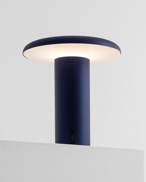 Aluminium Mid Century Table Lamp | Blue