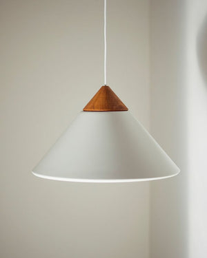 Aluminium & Wood Pendant Light | White