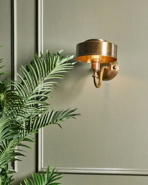 Antique Brass Curved Arm Wall Light | Lighting Collective
