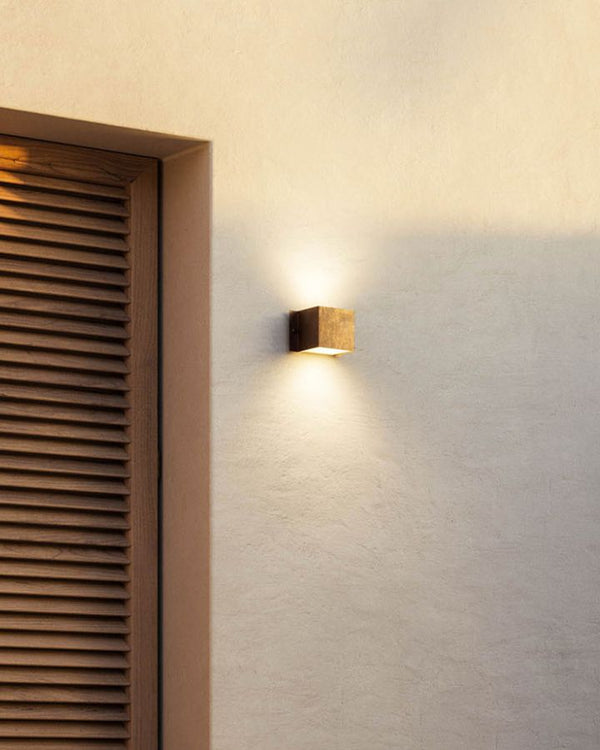 Antique Copper Cube Wall Light