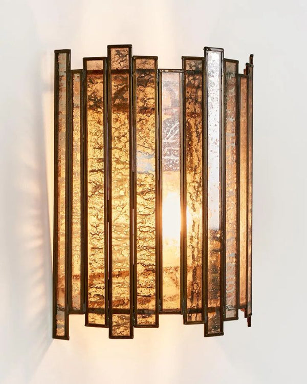 Art Deco Antiqued Mirror Sconce