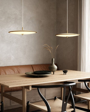 Art Deco Brushed Brass Pendant Light | Large