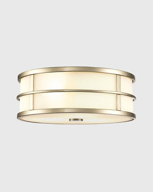 Art Deco Glass Ceiling Light | Brass | Flush | Lighting Collective