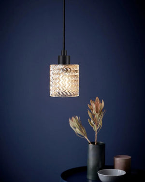 Art Deco Glass Pendant Light | Amber | Lighting Collective