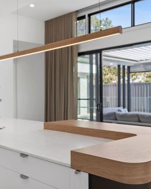 Australian Curved Timber Linear Pendant | Victorian Ash | Lighting Collective