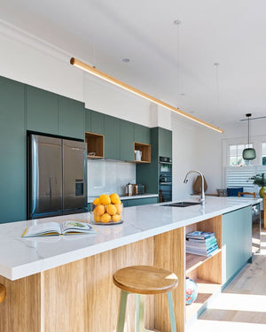 Australian Cylindrical Timber Linear Pendant | Victorian Ash