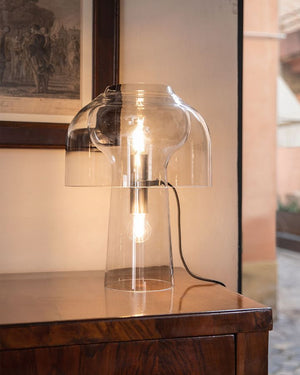 Bauhaus Inspired Glass Table Lamp | Clear