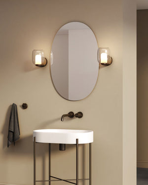 Blown Glass Bathroom Wall Light | Black | Lighting Collective