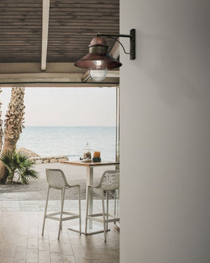 Brass and Copper Exterior Wall Light