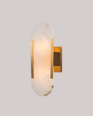 Brushed Gold Alabaster Oblong Wall Light | Lighting Collective