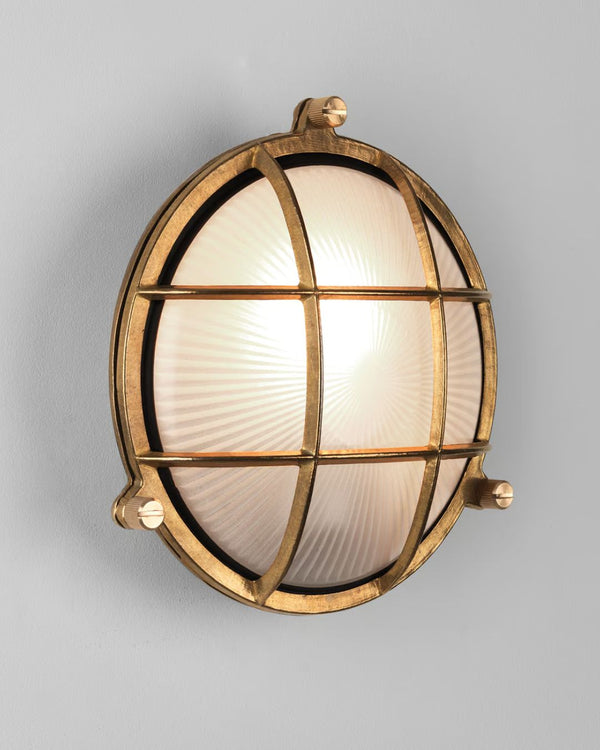 Caged Brass Wall Light