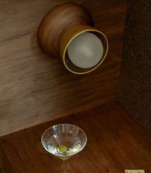 Ceramic Bowl Wall Light | Terra | Chartreuse | Walnut | Lighting Collective