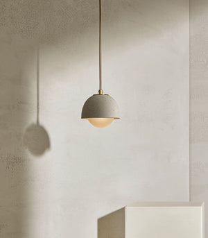 Ceramic Bowl Suspended Pendant | Terra | Vanilla Bean | Brass | Lighting Collective