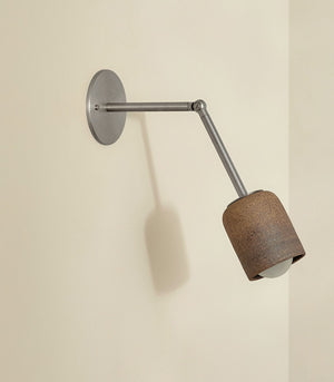 Ceramic Extended Wall Light | Terra | Raw Clay | Nickel | Lighting Collective