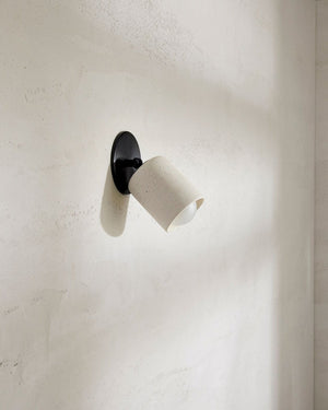 Ceramic Short Adjustable Wall Light | Vanilla Bean & Black | SALE | Lighting Collective