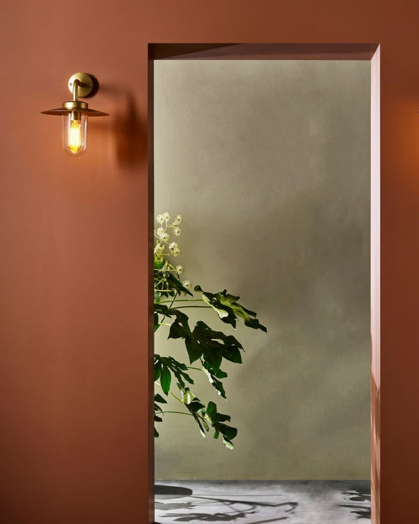 Classic Natural Brass Exterior Bracket Wall Light