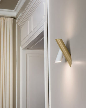 Contemporary Dual Tube Wall Light | Tubes 2 | White & Gold