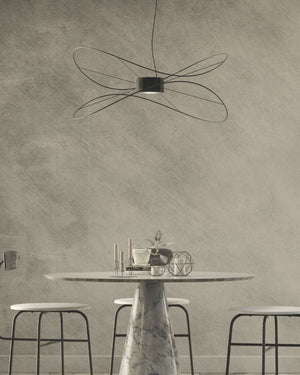 Contemporary Hoops Pendant Light | 2 Hoops | Black
