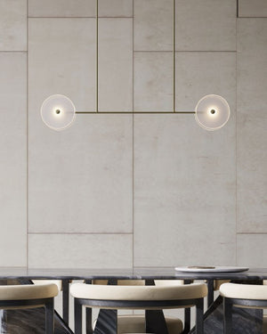 Coral Duo Linear Rod Pendant | Brass | Frosted | Lighting Collective