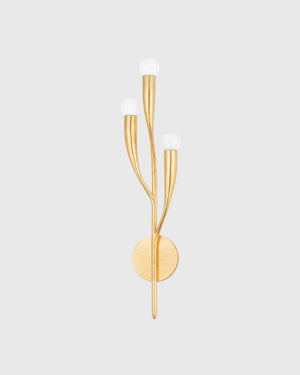 Curved Vintage Gold Leaf Wall Light