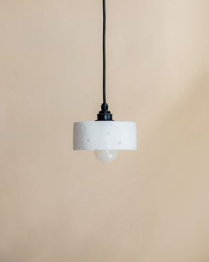 Cylindrical Concrete Pendant Light | Bone White | Bronze | Brown Pulley Flex