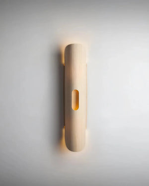 Cylindrical Wooden Wall Light | Ash | Lighting Collective