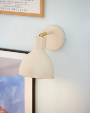 Danish Adjustable Brass Detailed Wall Light | Beige | Lighting Collective