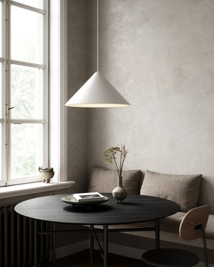 Danish Matte Wide Cone Pendant Light | White