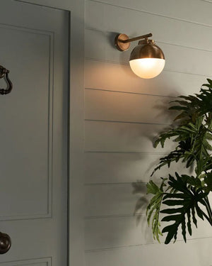 Dark Brass Outdoor Orb Wall Light | Lighting Collective