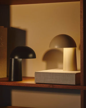 Dome Shade Portable Table Lamp | Black & Cream | Lighting Collective