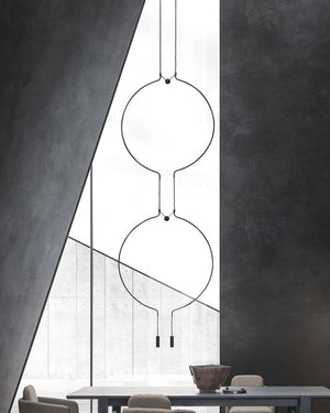 Double Contemporary Sculptural Cluster Pendant