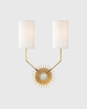 Double Shade Sunburst Wall Light | Aged Brass | Lighting Collective