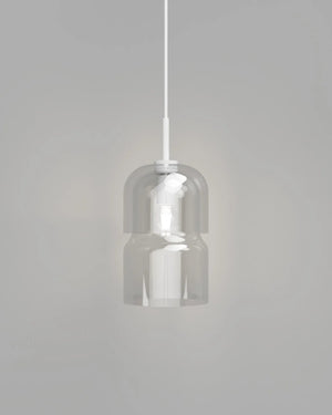 Double Stacked Glass Dome Pendant | Clear | Clear | Lighting Collective