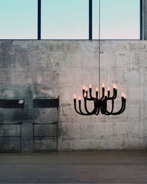 Eclectic Aluminium Multi-Arm Chandelier | Small | Black