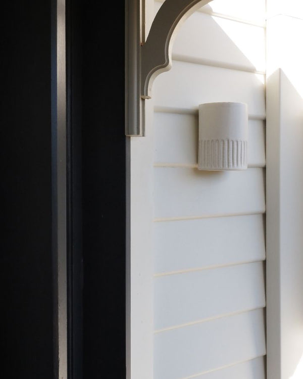 Exterior Ceramic Indented Wall Light | Day