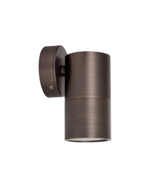 Fixed Down Pillar Wall Light | Antique Brass | Lighting Collective