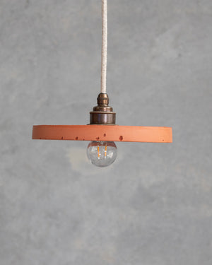 Flat Disc Concrete Pendant | Terracotta | Lighting Collective